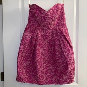 Pink strapless dress with pockets !!